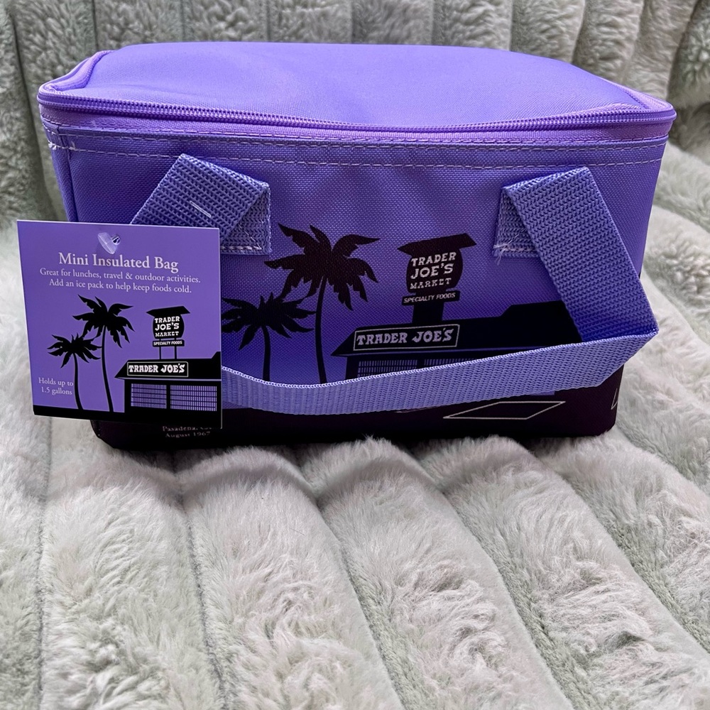 Trader Joe’s mini insulated Tote Bag - Purple and Black